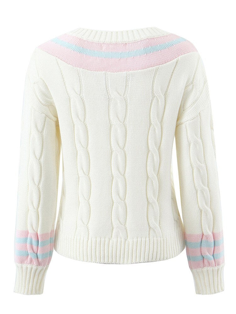 Study Date //White Knit Sweater